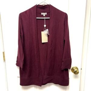 Evolution by Cyrus Sweater, Maroon Cardigan, Button Accents, Size S